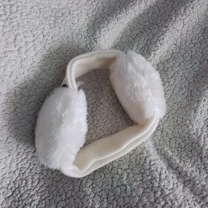 White furry earmuff headband